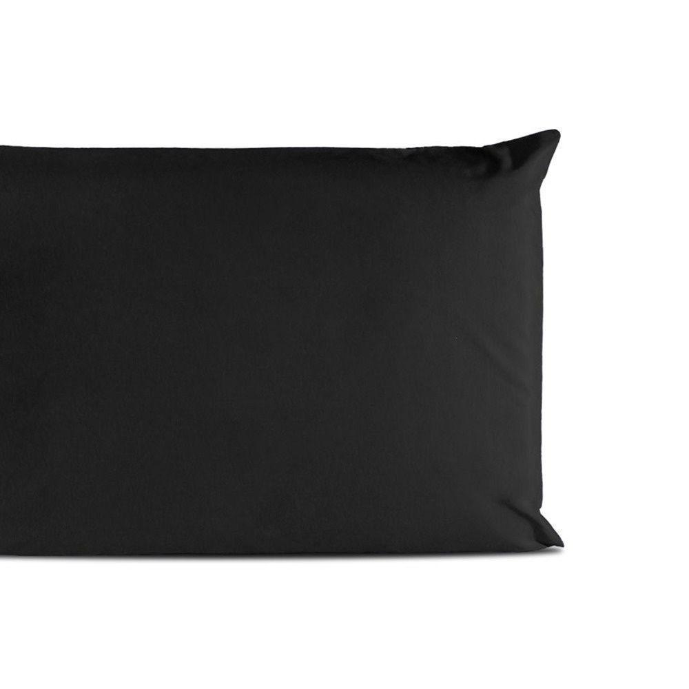 Kit 02 Fronhas Percal 180 Fios Ponto Palito Dream 60% Algodão 40% Poliéster - Preto - 2