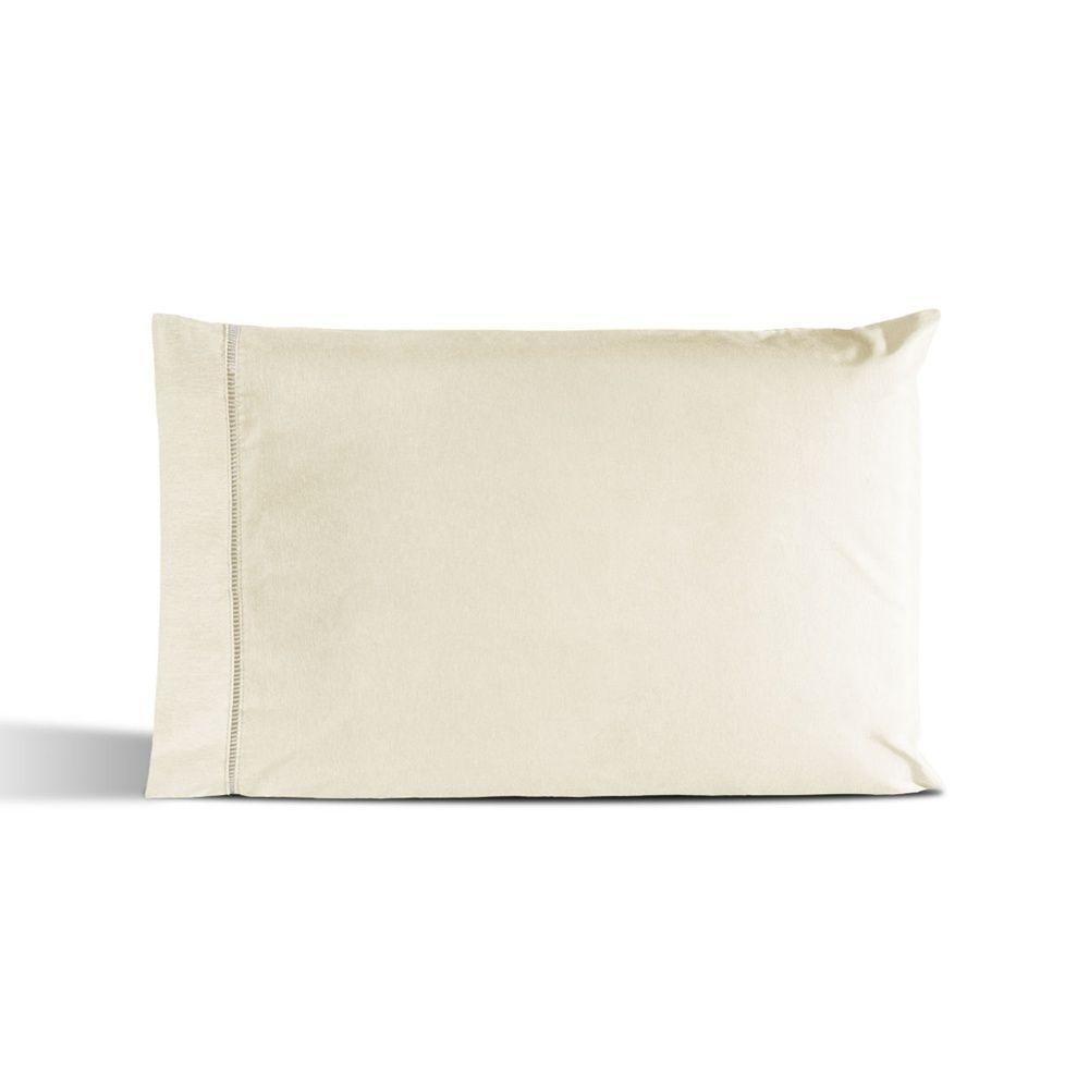 Kit 02 Fronhas Percal 180 Fios Ponto Palito Dream 60% Algodão 40% Poliéster - Palha - 1