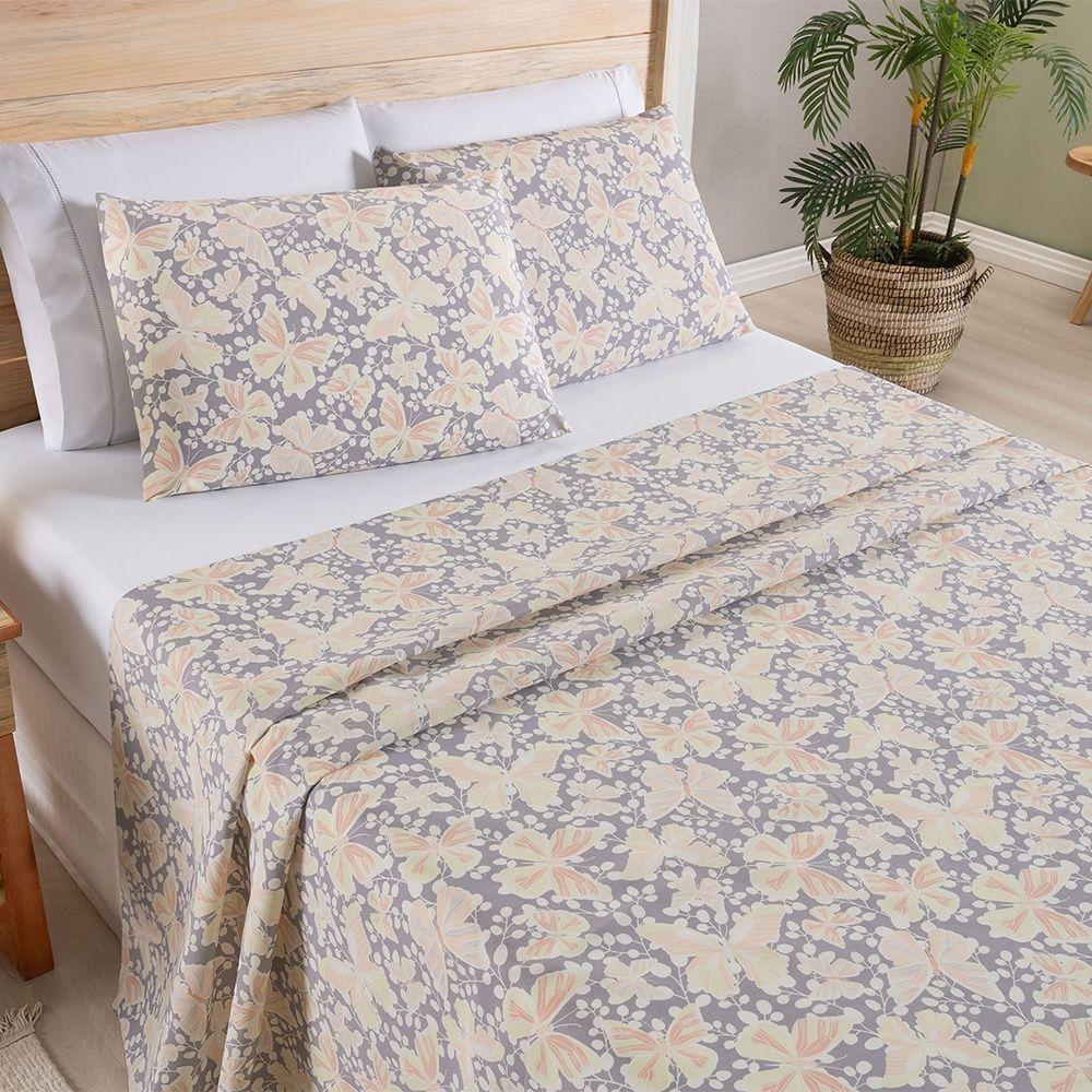 Jogo De Lençol 4 Peças Casal Percal 180 Fios Homme 60% Algodão 40% Poliéster - Peplum Salmão - 3