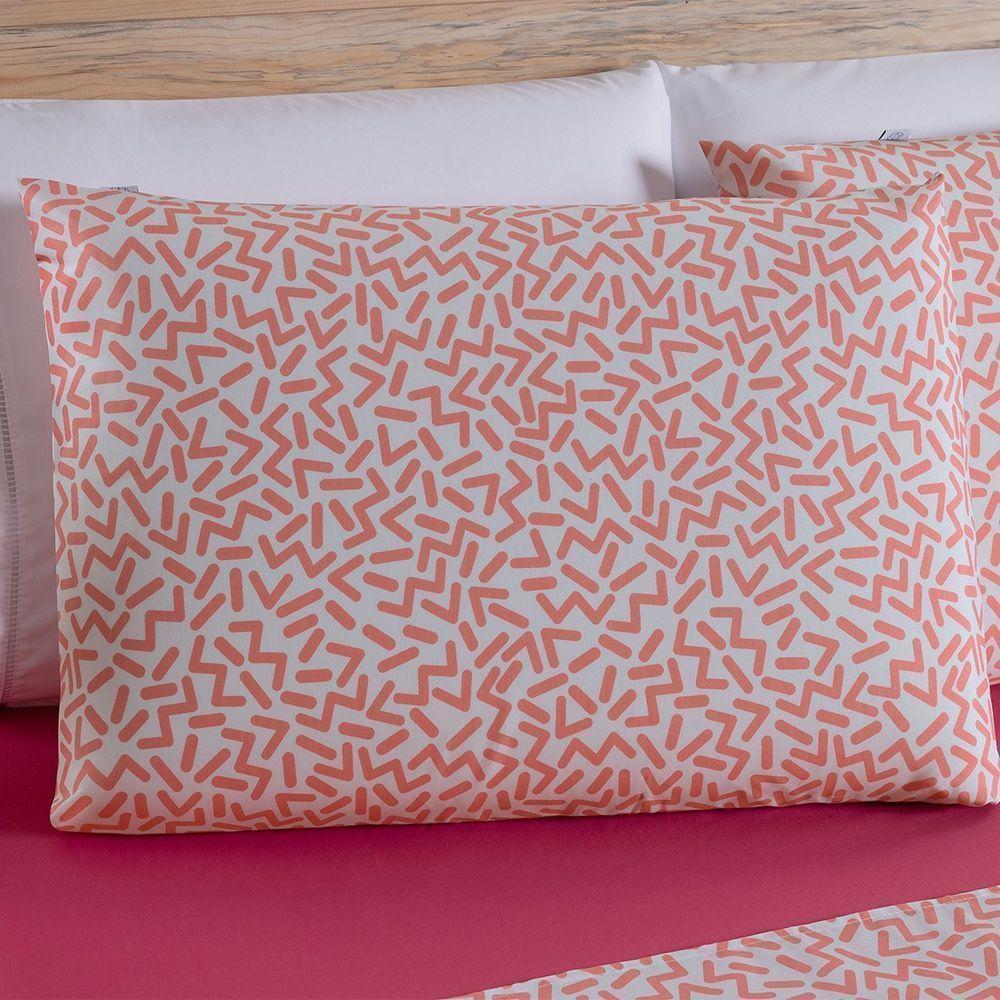 Jogo De Lençol 4 Peças King Percal 180 Fios Homme 60% Algodão 40% Poliéster - Gummy Pink - 6