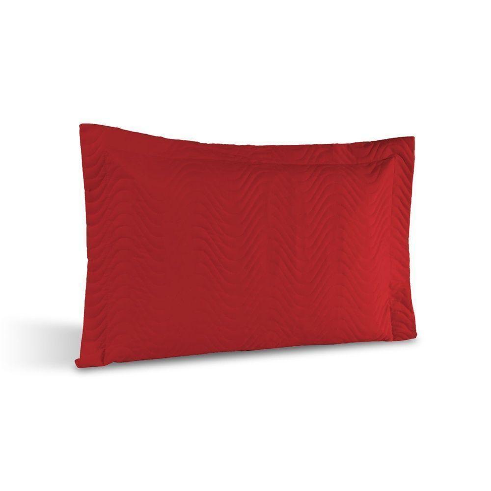 Porta Travesseiro Avulso Percal 180 Fios Silver 60% Algodão 40% Poliéster - Vermelho - 1