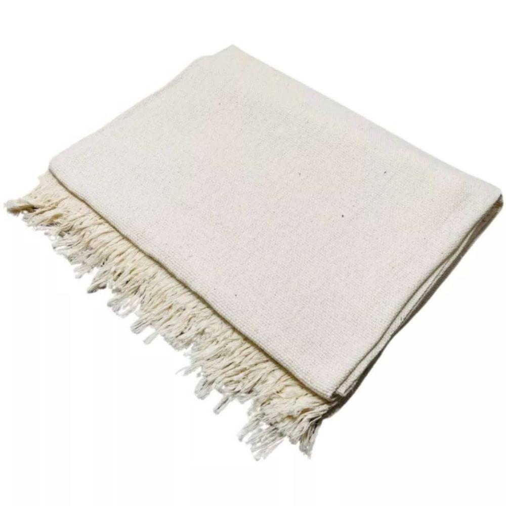 Manta Para Sofá 2 E 3 Lugares Super King Luxo Gigante 3,00x1,80 Cobertor Capa De Sofa E Cama Grande Branco Cru - 1