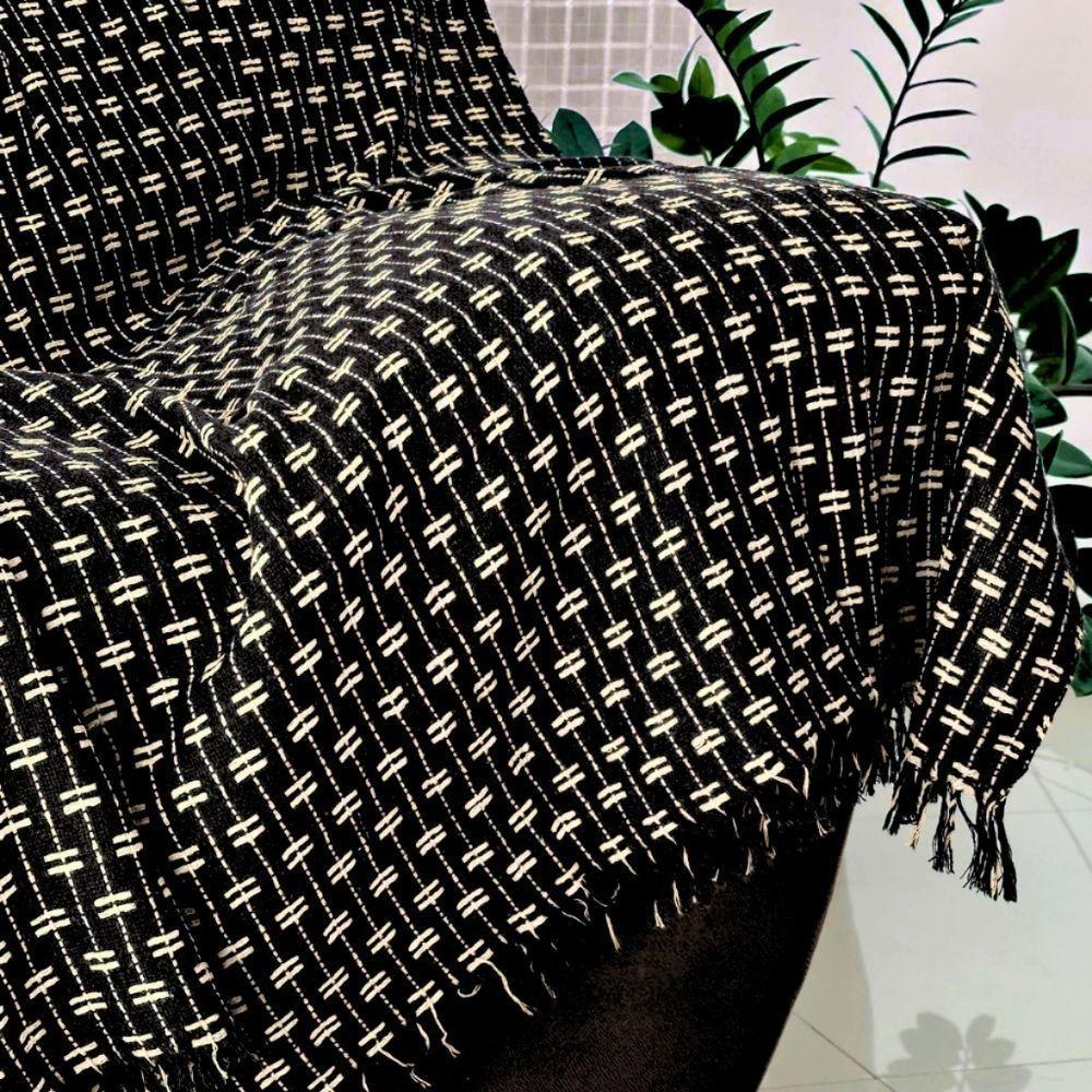 Manta Para Sofá 2 E 3 Lugares Luxo Gigante 2.50x1.80 Capa De Sofa Decorativa Terracota Várias Cores Preto C-branco - 1