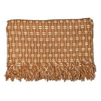 Manta Grande Para Sofá Cama 2 E 3 Lugares 2,50x1,80cm Capa De Sofa Gigante 100% Algodão Na Promoção Caramelo-branco - 1