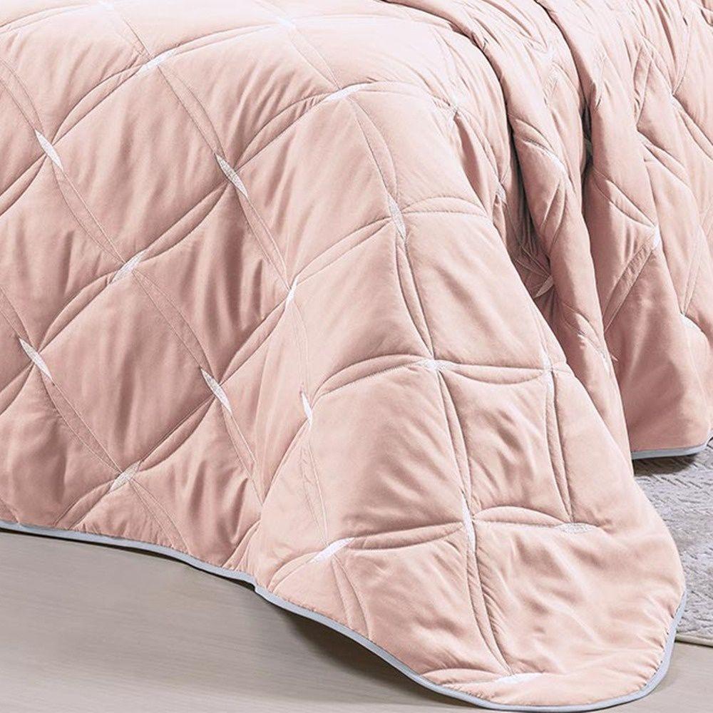 Kit Cobre Leito Unique Queen 3 Peças Hipercal 200 Fios 100% Poliéster - Rose - 3