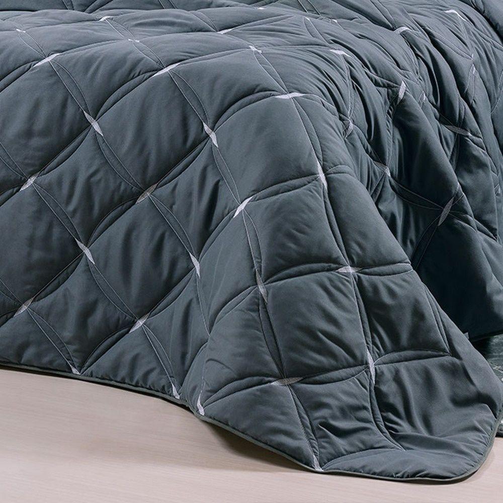 Kit Cobre Leito Unique King 3 Peças Hipercal 200 Fios 100% Poliéster - Grafite - 3