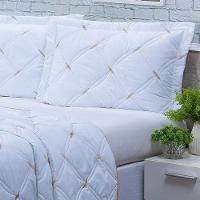 Kit Cobre Leito Unique Casal 3 Peças Hipercal 200 Fios 100% Poliéster - Branco - 2