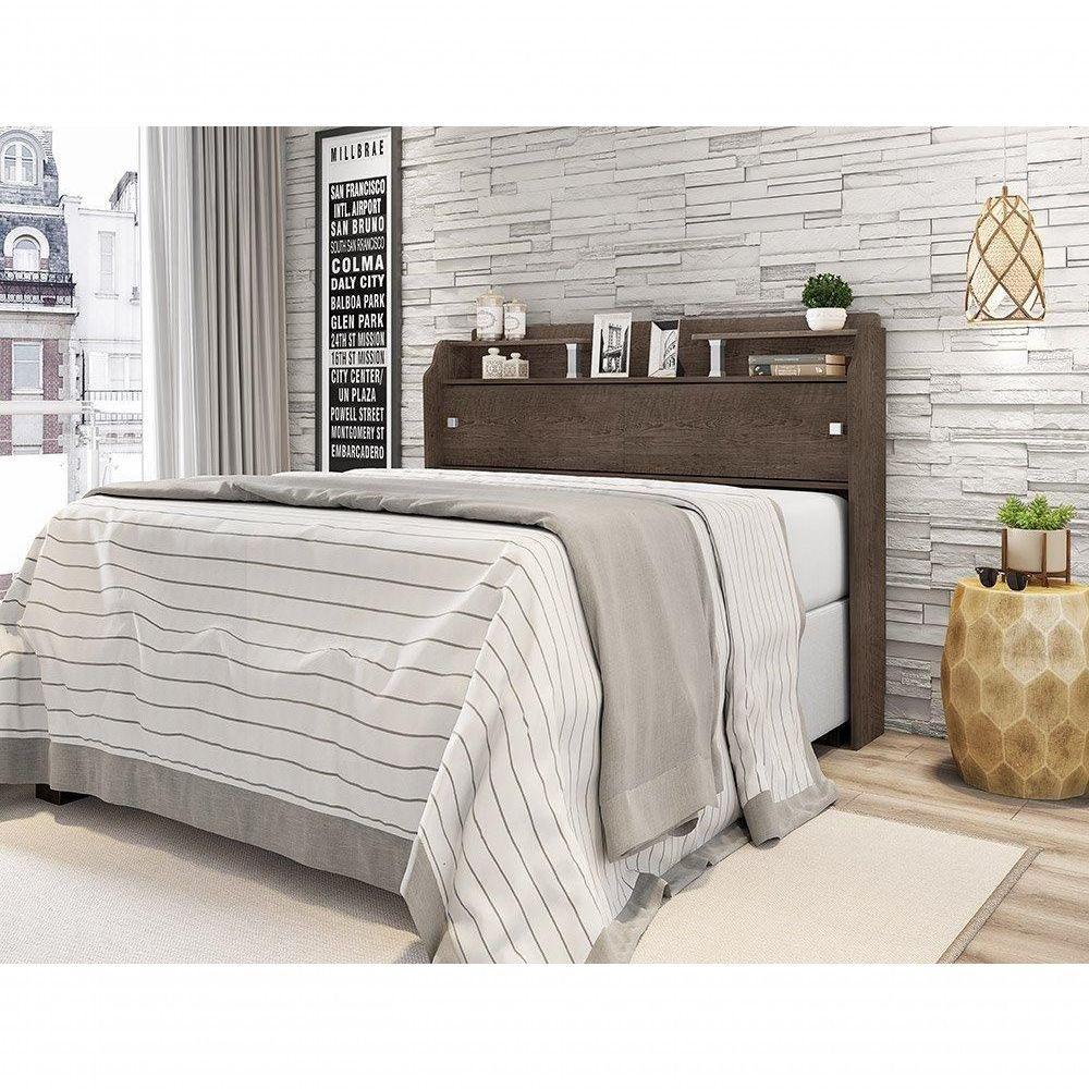 Cabeceira Box Casal 1,38cm Elisa Chocolate - Framar Móveis - 1