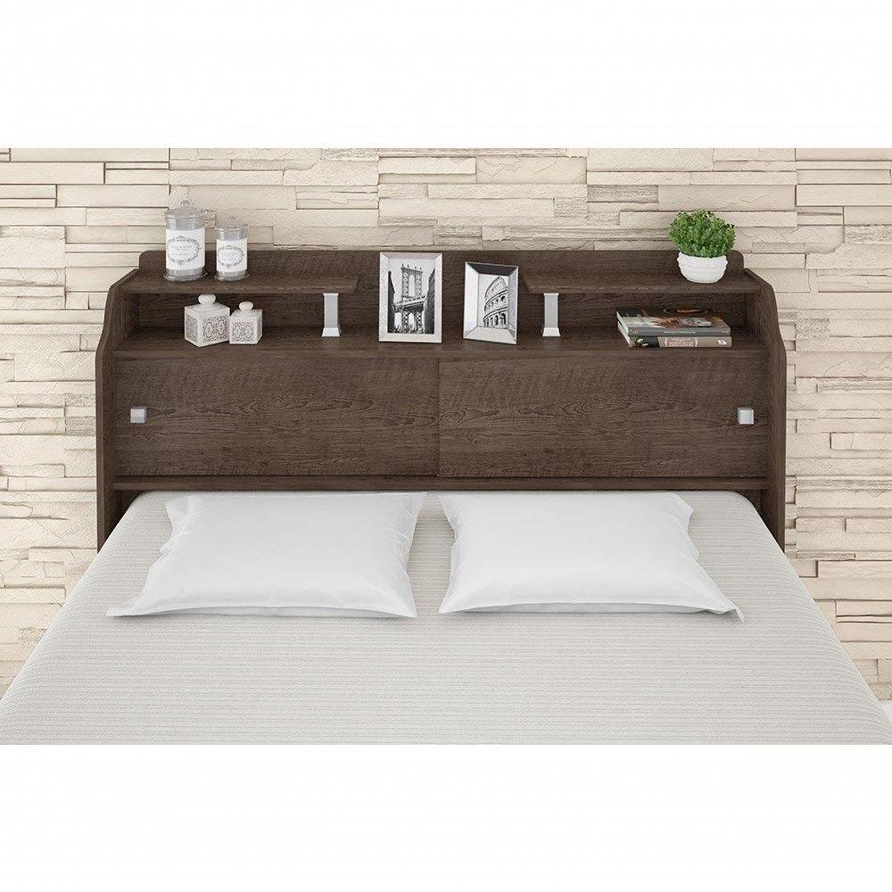 Cabeceira Box Casal 1,38cm Elisa Chocolate - Framar Móveis - 3