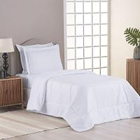 Kit Cobre Leito Ravena To Decorando Solteiro 2 Peças Micropercal 200 Fios Toque Acetinado 100% Poliéster - Branco - 2