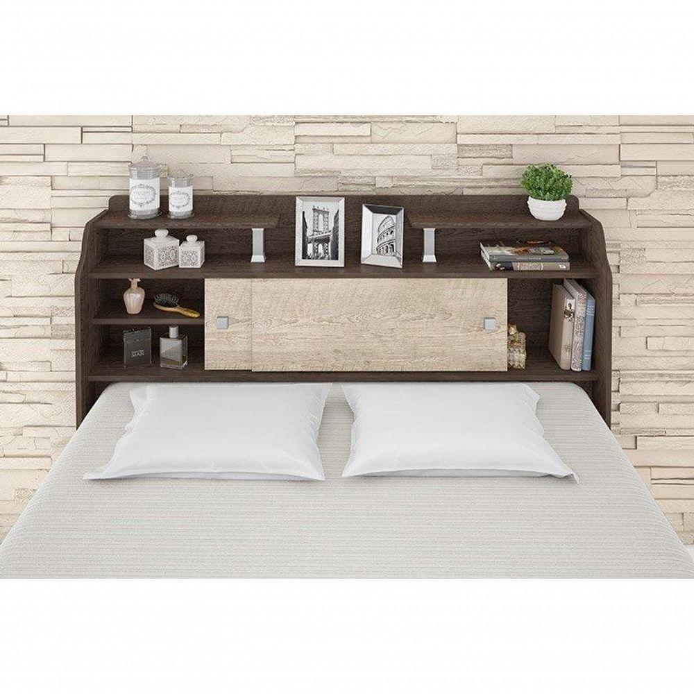 Cabeceira Box Casal 1,38cm Elisa Chocolate - Framar Móveis - 2