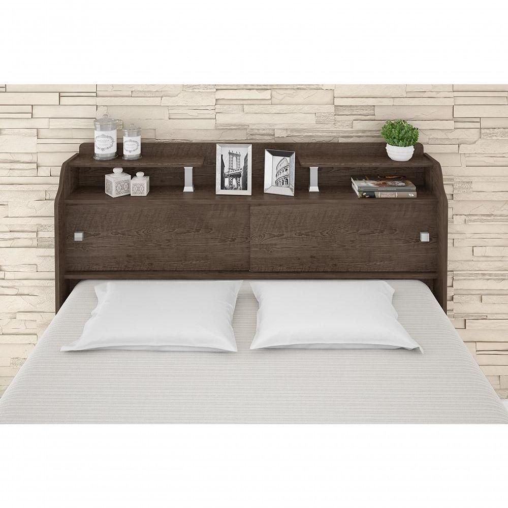 Cabeceira Box Casal 1,38cm Elisa Chocolate - Framar Móveis - 6