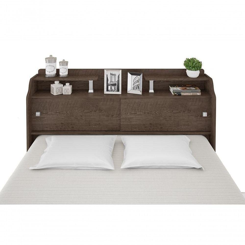 Cabeceira Box Casal 1,38cm Elisa Chocolate - Framar Móveis - 7