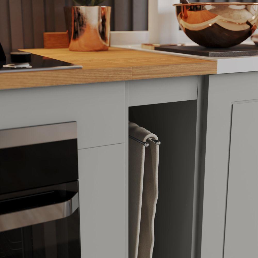 Balcão Henn Americana Porta Toalha 20cm S- Tampo Cinza - 3