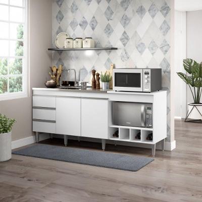 Balcão De Cozinha Americana 182,5x52 Cm Mdp 2035 Menu Móveis Branco