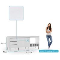 Balcão Cozinha 182,5x52cm Nicho Forno/micro Menu Móveis Branco - 5