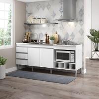 Armário Pia Forno 182,5cm 2 Portas 3 Gavetas Mdp Menu Móveis Branco - 3