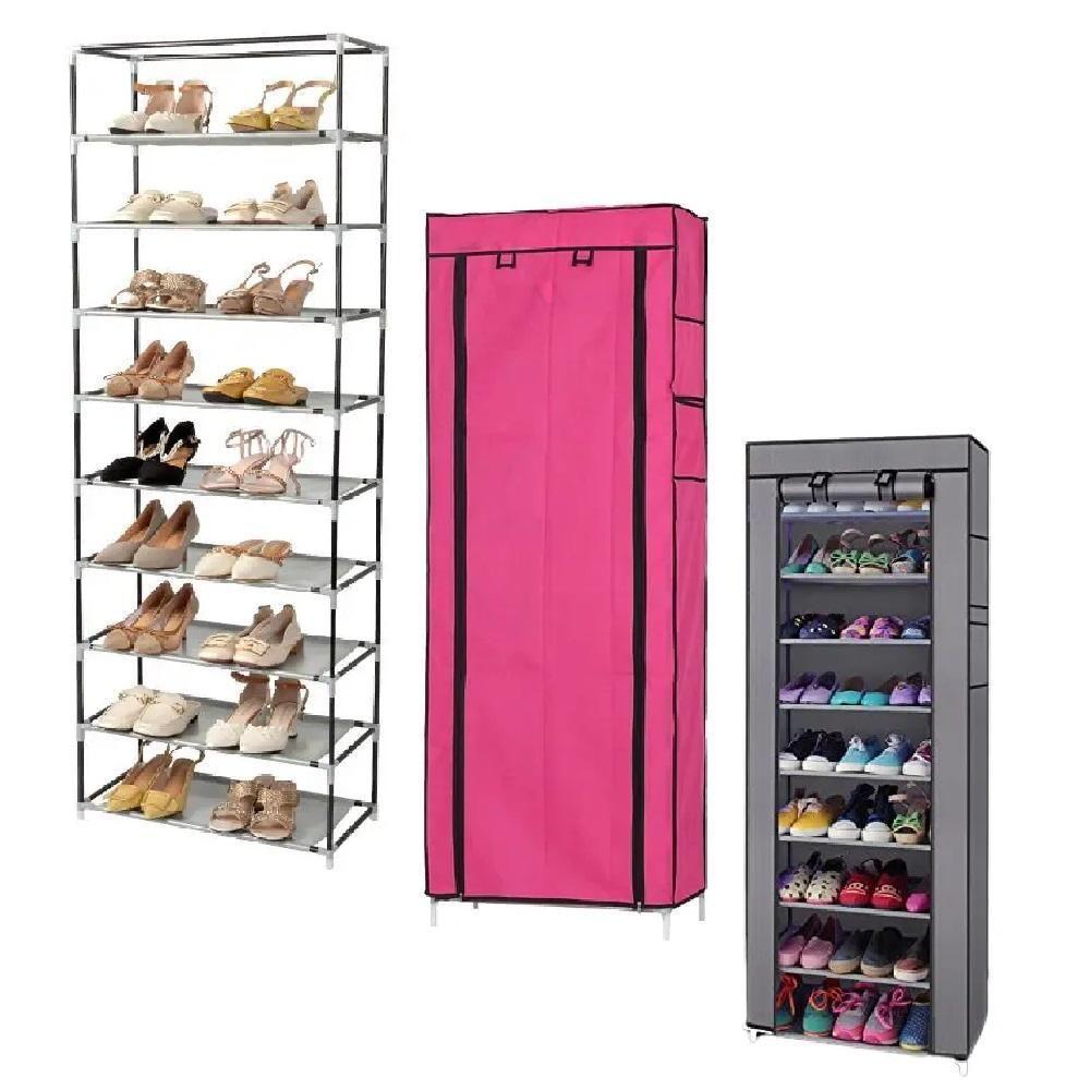 Armario Sapateira Grande 30 Pares A Prova De Poeira 10 Prateleiras Rack Organizador Estante Guarda Roupa Brinquedos Clos - 2