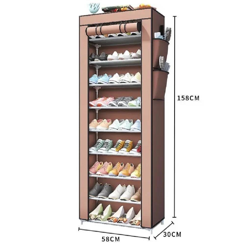Armario Sapateira Grande 30 Pares A Prova De Poeira 10 Prateleiras Rack Organizador Estante Guarda Roupa Brinquedos Clos - 9