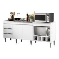 Armário Balcão Cozinha Adega Nicho 182,5cm Mdp Menu Móveis Branco