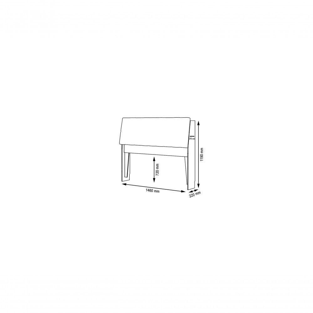 Cabeceira Box Casal 1,38 Isis Malbec Com Painel Class Branco - Framar Móveis - 2