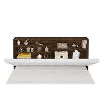 Cabeceira Box Casal 1,38 Isis Malbec Com Painel Class Branco - Framar Móveis - 9