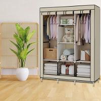 Guarda Roupa Cabideiro Portatil Prateleiras Dobravel Armario Arara Grande Organizador Camping - 2