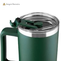 Garrafa Canecão Em Inox Parede Dupla 1300ml Com Alça E Canudo Preta - 3