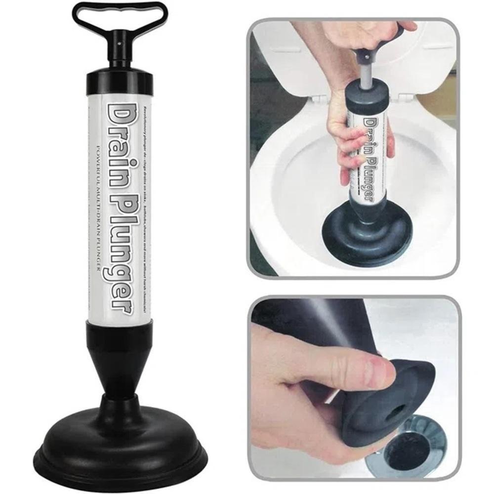 Desentupidor De Vaso Alta Pressao Ar Semi Profissional Manual Sanitario Pia Cano Dreno Bomba Succao Ventosa Dupla - 1