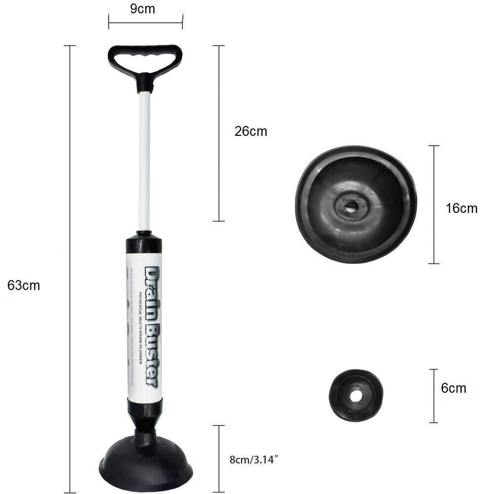 Desentupidor De Vaso Alta Pressao Ar Semi Profissional Manual Sanitario Pia Cano Dreno Bomba Succao Ventosa Dupla - 9