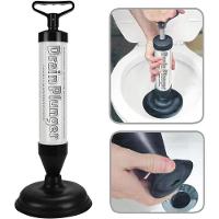 Desentupidor De Vaso Alta Pressao Ar Semi Profissional Manual Sanitario Pia Cano Dreno Bomba Succao Ventosa Dupla - 1