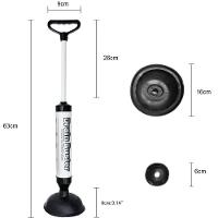 Desentupidor De Vaso Alta Pressao Ar Semi Profissional Manual Sanitario Pia Cano Dreno Bomba Succao Ventosa Dupla - 9