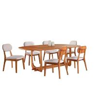 Conjunto Sala Jantar 6 Lugares Mesa E Cadeira Móveis Mundial Cinamomo/linho Cinza - 5