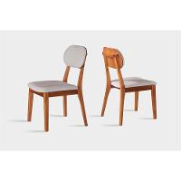 Conjunto Sala Jantar 6 Lugares Mesa E Cadeira Móveis Mundial Cinamomo/linho Cinza - 6