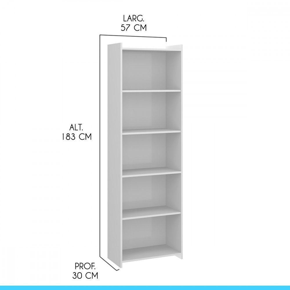 Conjunto De Estantes Com 4 Prateleiras 57x183cm Menu Móveis Branco - 2