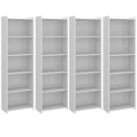 Conjunto De Estantes Com 4 Prateleiras 57x183cm Menu Móveis Branco - 1