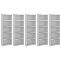 Conjunto De Estantes Com 4 Prateleiras 57x183cm Menu Móveis Branco - 1