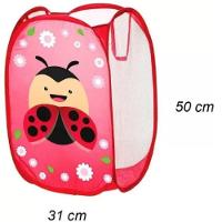 Cesto Organizador Roupa Suja Brinquedos Infantil Telado Multiuso Quarto Banheiro Lavanderia Joaninha - 2