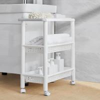 Carrinho Organizador 3 Prateleiras Rack Multiuso Varanda Banheiro Brinquedos Quarto Estante Branco - 2