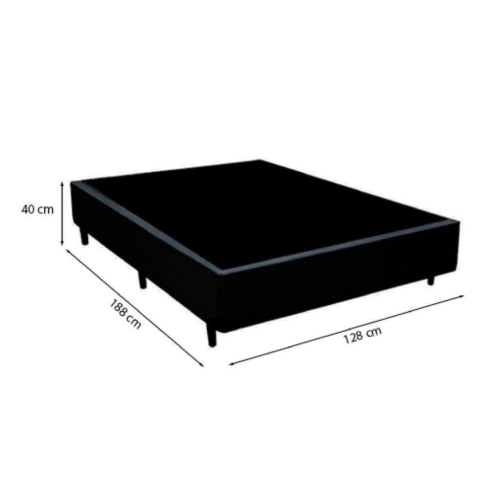 Cama Box Viúva 128 Tecido Sintetico Preto Com Colchão Toronto Molas Ensacadas Branco D33 - 3