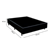 Cama Box Viúva 128 Tecido Sintetico Preto Com Colchão Toronto Molas Ensacadas Branco D33 - 3
