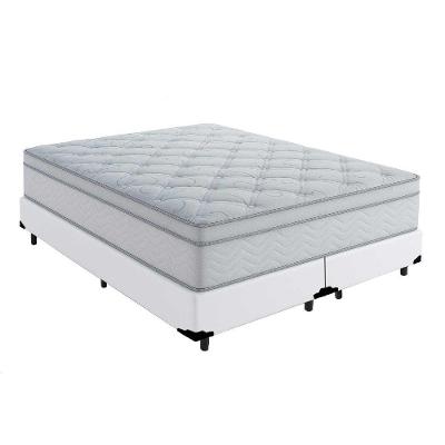 Cama Box Queen 158 Tecido Sintético Branco Com Colchão Toronto Molas Ensacadas Branco D33