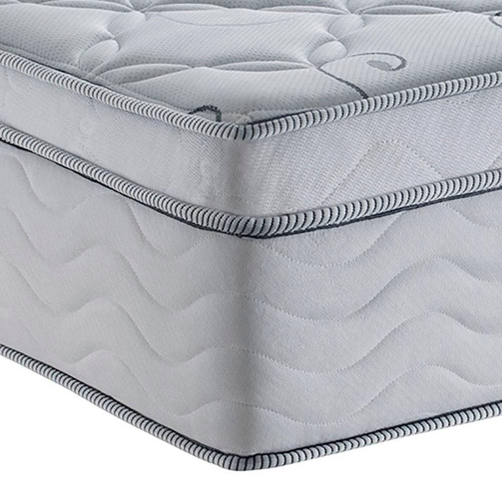 Cama Box King 193 Tecido Sintético Preto Com Colchão Toronto Molas Ensacadas Branco D33 - 4