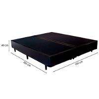 Cama Box King 193 Tecido Sintético Preto Com Colchão Toronto Molas Ensacadas Branco D33 - 2