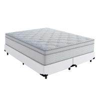 Cama Box King 193 Tecido Sintético Branco Com Colchão Toronto Molas Ensacadas Branco D33 - 1