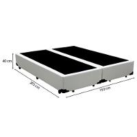 Cama Box King 193 Tecido Sintético Branco Com Colchão Toronto Molas Ensacadas Branco D33 - 2