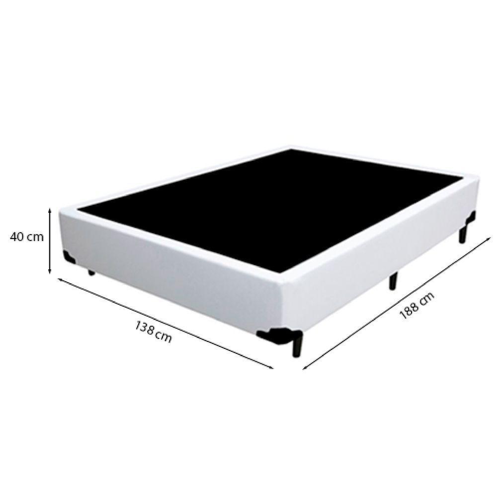 Cama Box Casal 138 Tecido Sintetico Branco Com Colchão Toronto Molas Ensacadas Branco D33 - 3