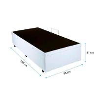 Cama Box Baú Solteiro 88 Tecido Sintético Branco Com Colchão Toronto Molas Ensacadas Branco D33 - 2