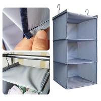 Cabideiro Organizador 3 Prateleiras Sapateeira Vertical Guarda Roupa Closet Divisorias Armario Edredom Multiuso Dobravel - 2