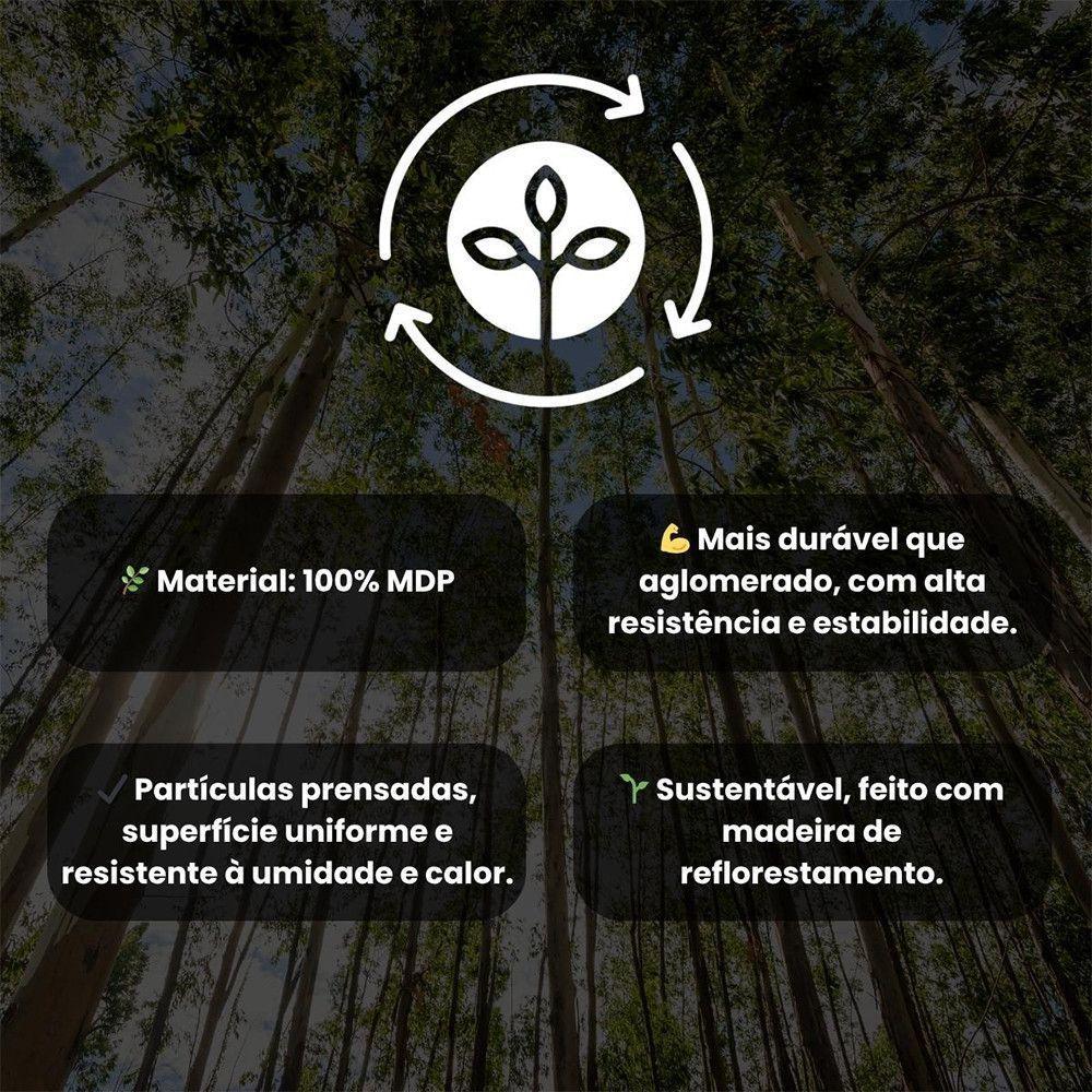 Balcão Cozinha Americana Bancada Ilha Mdp 2035 Menu Móveis Branco - 9